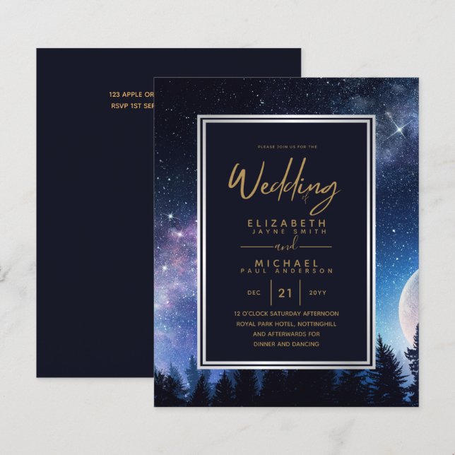 BUDGET Starry Night Marinho Dourado Casamento à Lu (Frente/Verso)