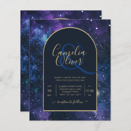 BUDGET Starry Night Purple Blue Convite de casamen