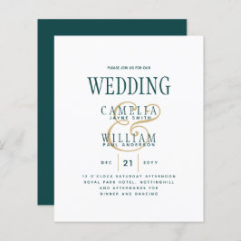 BUDGET TEAL Casamento Monocromático Verde Dourado