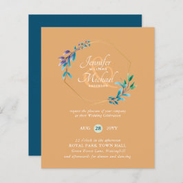 BUDGET Teal Purple Dourado Wreath Convites