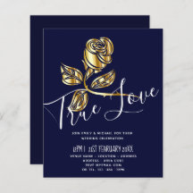 BUDGET Trending True Love Dourado Convite de casam