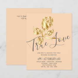 BUDGET Trending True Love Dourado Convite de casam