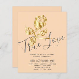BUDGET Trending True Love Dourado Convite de casam