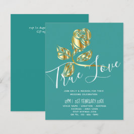 BUDGET Trending True Love Dourado Convite de casam