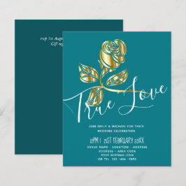 BUDGET Trending True Love Dourado Convite de casam