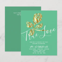 BUDGET Trending True Love Dourado Convite de casam