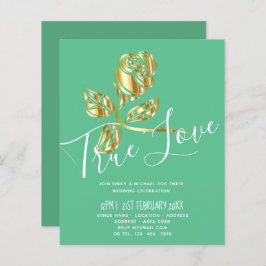 BUDGET Trending True Love Dourado Convite de casam