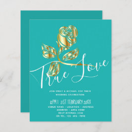 BUDGET Trending True Love Dourado Convite de casam