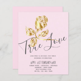BUDGET Trending True Love Dourado Convite de casam