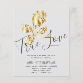 BUDGET Trending True Love Dourado Convite de casam