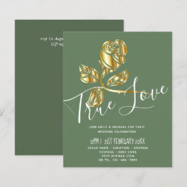 BUDGET Trending True Love Dourado Convite de casam