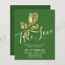 BUDGET Trending True Love Dourado Convite de casam