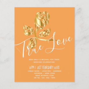 BUDGET Trending True Love Dourado Convite de casam