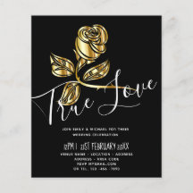 BUDGET Trending True Love Dourado Convite de casam