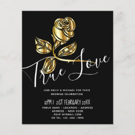 BUDGET Trending True Love Dourado Convite de casam