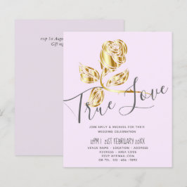 BUDGET Trending True Love Dourado Convite de casam