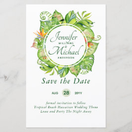 BUDGET Tropical Leaf Havaiana Luau Casamento