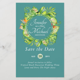 BUDGET Tropical Leaf Havaiana Luau Casamento