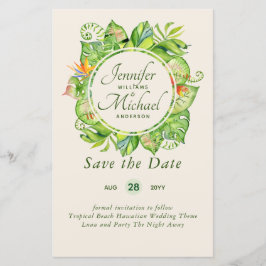 BUDGET Tropical Leaf Havaiana Luau Casamento
