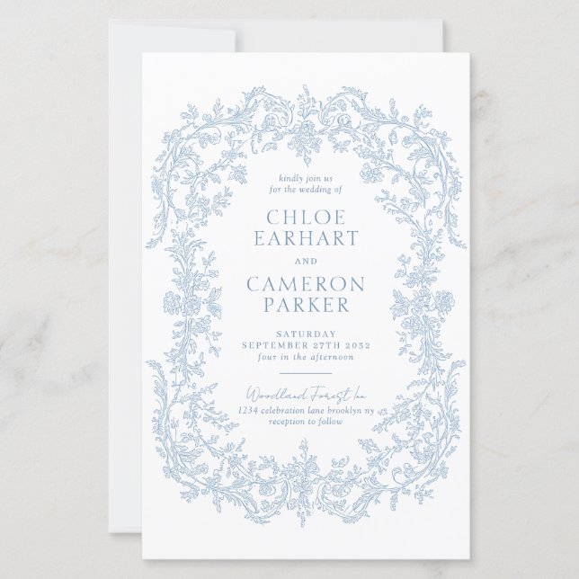 BUDGET Vintage Blue Barrooque Art Weding (Frente)