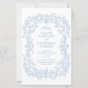 BUDGET Vintage Blue Barrooque Art Weding