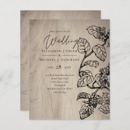 BUDGET Vintage Garden Leafy Classic Wedding Invit