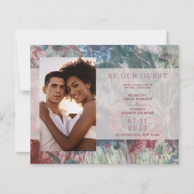 Budget Wedding Floral Texture Background Photo (Frente)
