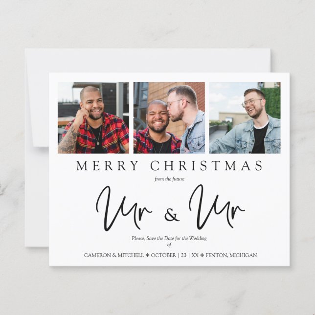 Budget Whimsical MR & MR Christmas Wedding Photo (Frente)
