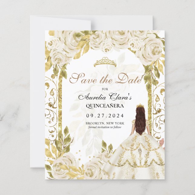BUDGET White Floral Princesa Dourada Arca Quincean (Frente)