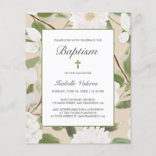 BUDGET White Flowers deixa marfim BAPTISM