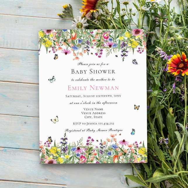 Budget Wildflower Watercolor Floral Baby Shower (Criador carregado)