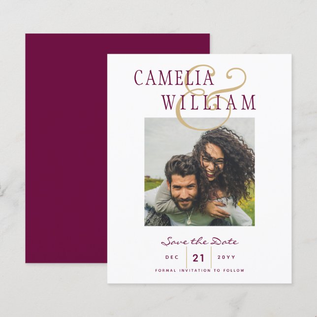 BUDGET Wine Berry Dourado Wedch FOTO Salvar data (Frente/Verso)