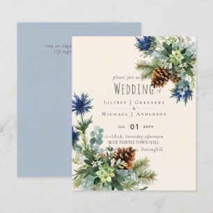 BUDGET Winter Blue Thistle Eucalyptus Weding