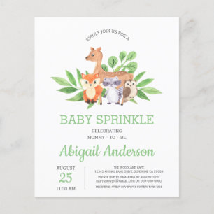 BUDGET Woodland Animal Baby Sprinkle Convite