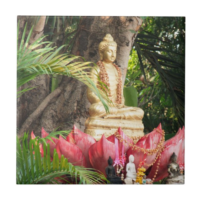 budismo, buda, estátua, religião, ouro, ásia, (Frente)