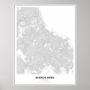 Buenos Aires, Poster do Mapa Minimalista da Argent
