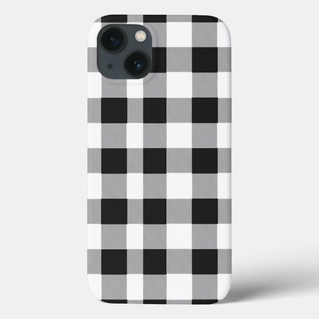 Búfalo Branco Negro Gingham Check Holidy Ca (Verso)