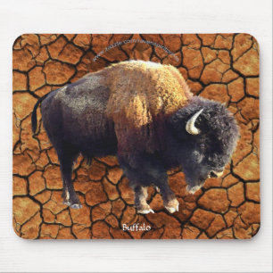 Búfalo das planícies, arte rústica Mousepad dos