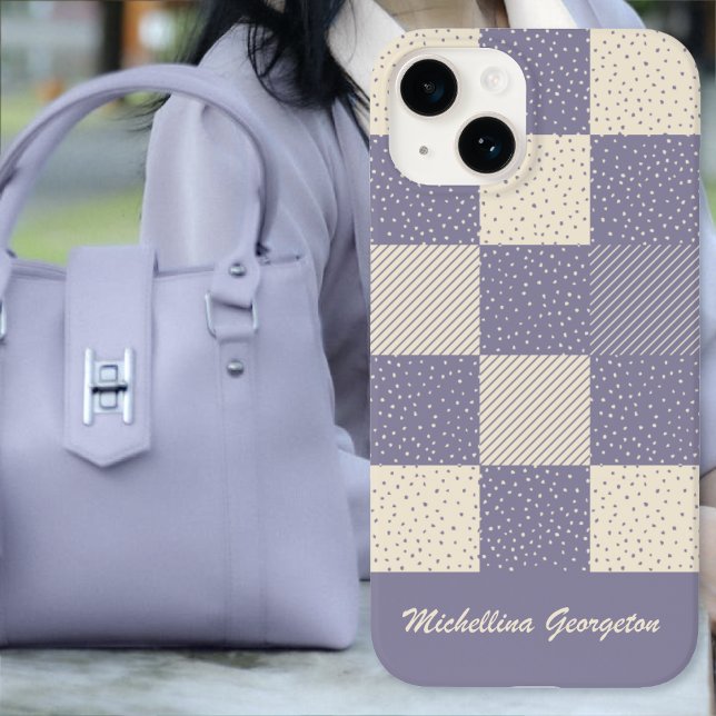 Búfalo Louco em Púrpura Suave e Creme (Crazy Buffalo Check in Soft Purple and Cream Case-Mate iPhone Case by Leapfroglisics Shop)