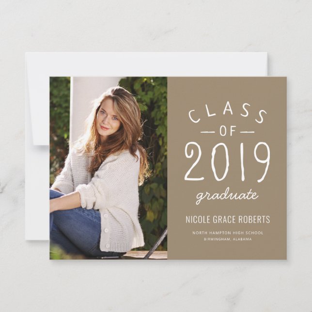 Buff de Anúncio de Foto de Graduação com Letra Mão (Frente)