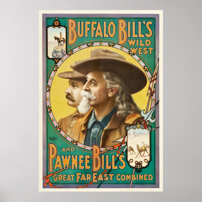 Buffalo Bill e Pawnee Bill Wild West Show Poster (Frente)
