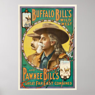 Buffalo Bill e poster ocidental selvagem da mostra