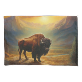 Buffalo Bison Sunset Silhouette