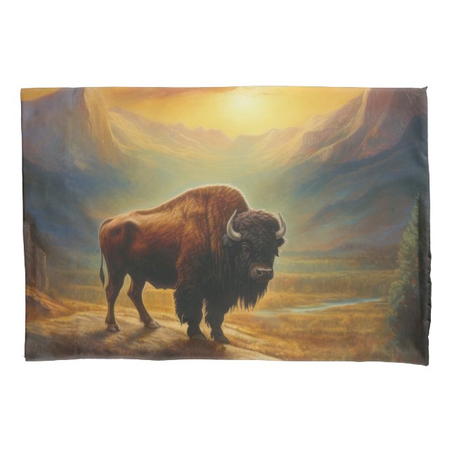 Buffalo Bison Sunset Silhouette (Frente)
