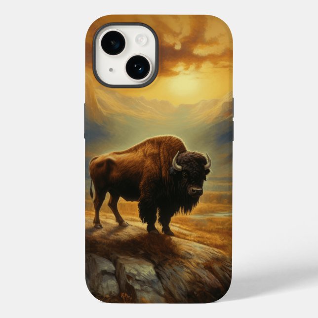 Buffalo Bison Sunset Silhouette (Verso)