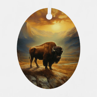 Buffalo Bison Sunset Silhouette