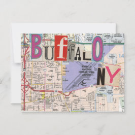 Buffalo NY Maps Collage cartão postal 38