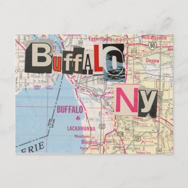 Buffalo NY Maps Collage cartão postal 39 (Frente)
