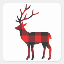 Buffalo Xadrez Deer | Adesivos de férias