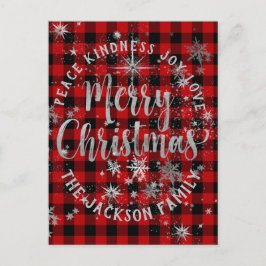 Buffalo Xadrez Silver Script Feliz Cartão de Natal